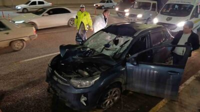 Şanlıurfa’da yolun karşısına geçmeye çalışırken bir otomobilin çarptığı yaya hayatını