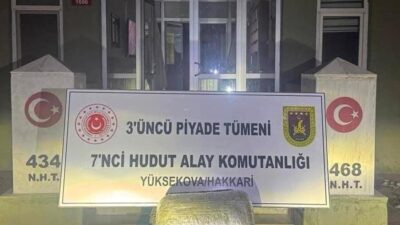 Hakkâri’de güvenlik güçleri tarafından sınır hattında yapılan çalışmalar sonucu kilo