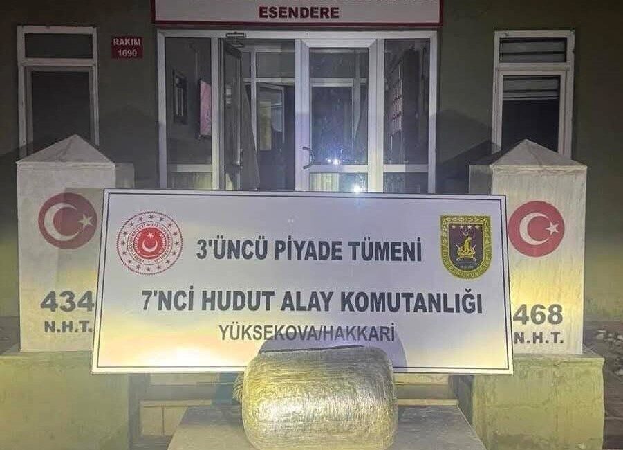 Hakkâri’de güvenlik güçleri tarafından sınır hattında yapılan çalışmalar sonucu kilo