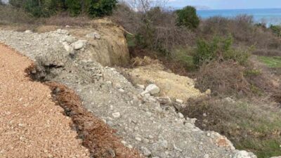 Sinop’un Çiftlik köyünde yaklaşık 15 gün önce meydana gelen heyelanda