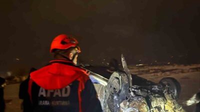 Şırnak-Siirt kara yolunda yoldan çıkarak takla atan aracın sürücüsü ağır