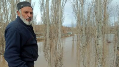 Sivas’ın Yıldızeli ilçesinde eriyen karların neden olduğu dere taşkınlarında tarım