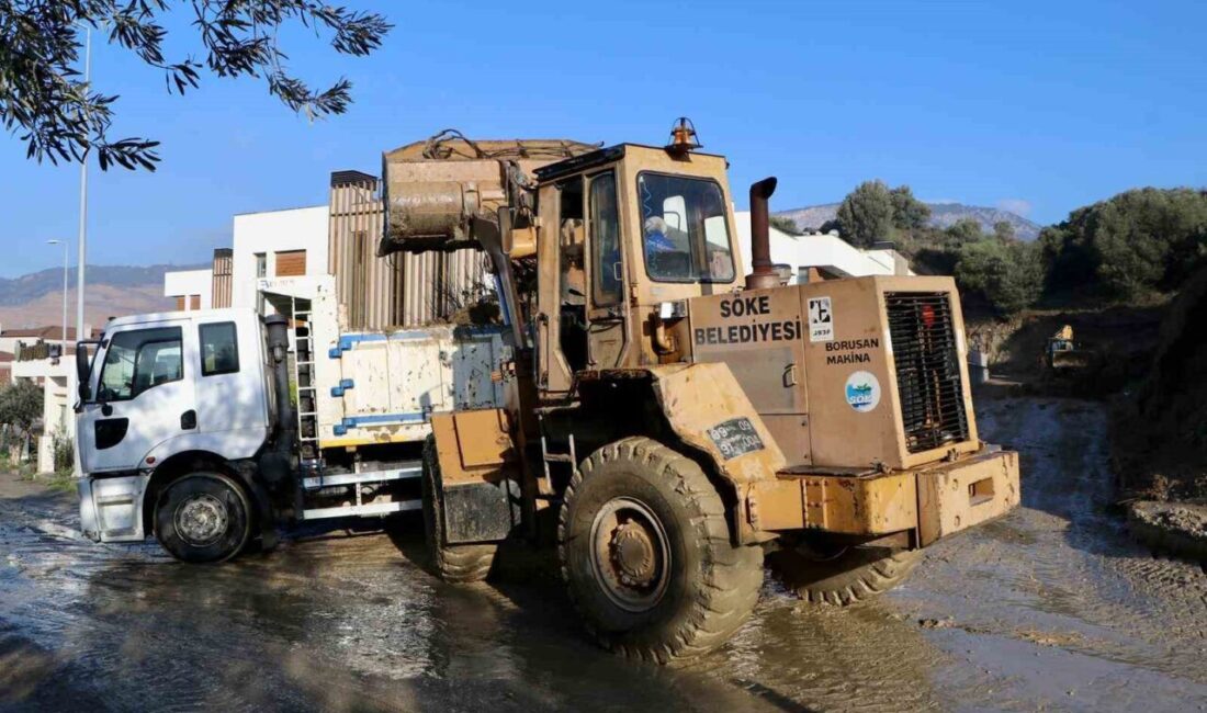 Aydın’ın Söke ilçesinde etkili olan aşırı yağışların ardından meydana gelen