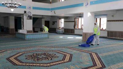 Talas Belediyesi tarafından ilçe genelindeki camilerde düzenli olarak gerçekleştirilen temizlik