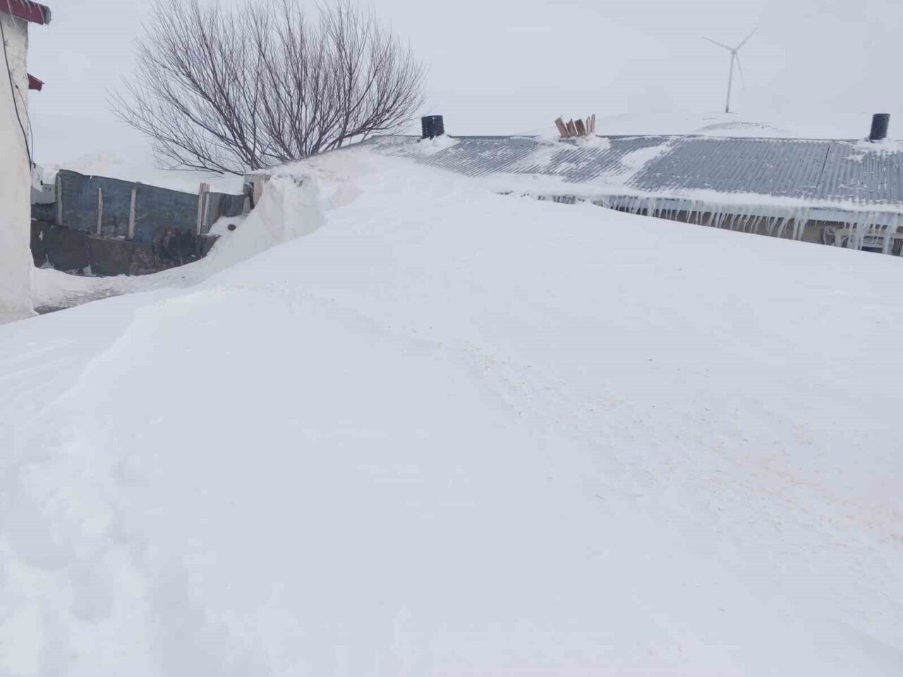 Ağrı’nın Taşlıçay ilçesine bağlı Gündoğdu köyünde etkili olan yoğun kar