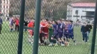 Tokat’ta Bölgesel Lig’de (BAL) oynanan Topçamspor-Erbaa Güreş İhtisas Spor karşılaşmasında