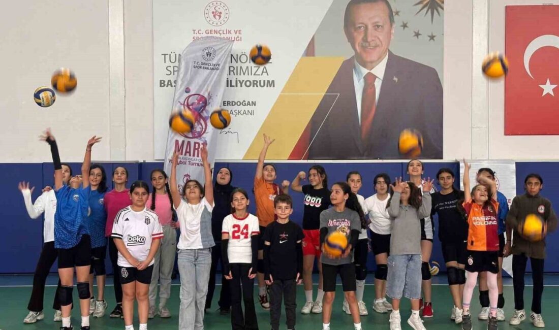 Tomarza Gençlik ve Spor İlçe Müdürlüğü bünyesinde yürütülen voleybol kursları