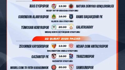 Trendyol Süper Lig’de 23. hafta müsabakalarına ilişkin program açıklandı. Türkiye