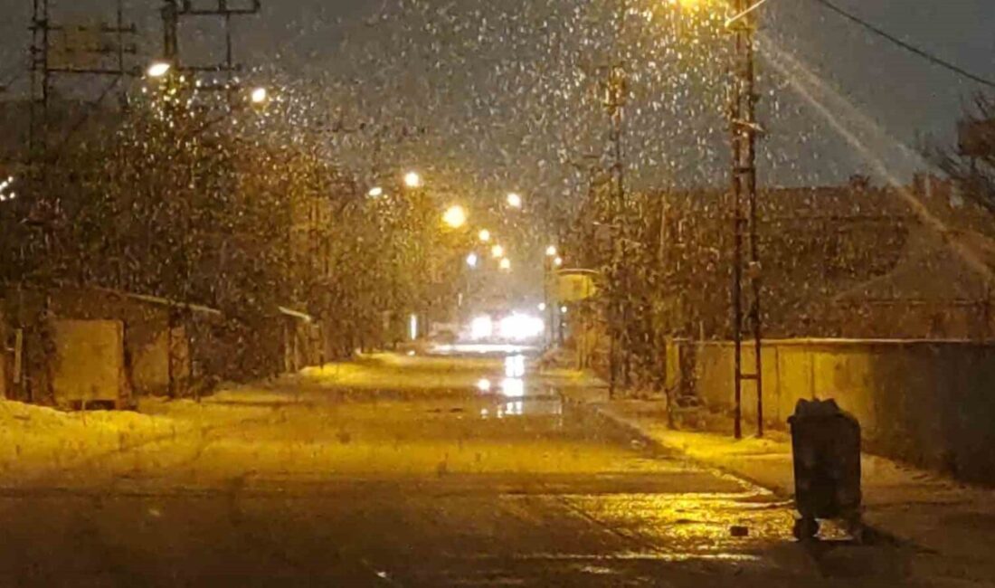 Van’da akşam saatlerinde etkili olan lapa lapa kar yağışı, kenti
