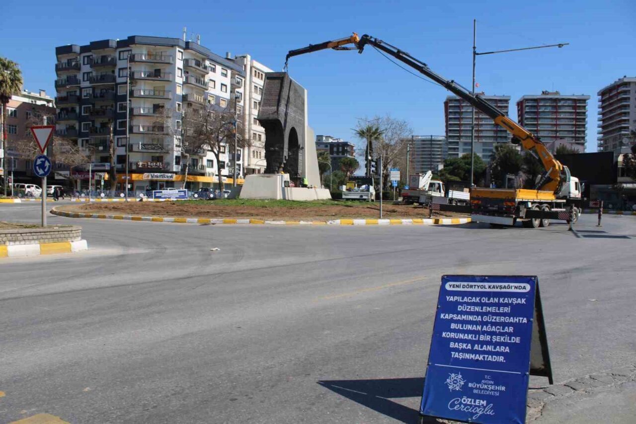 Aydın Büyükşehir Belediyesi tarafından Efeler ilçesinde bulunan Yeni Dörtyol Kavşağı’nda