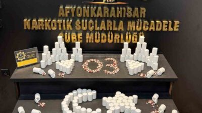 Afyonkarahisar’da durdurulan bir yolcu otobüsünde seyahat eden şahsın bagajında yaklaşık