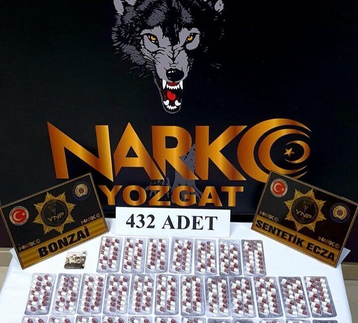 Yozgat’ta 432 adet sentetik ecza hap ele geçirildi. Edinilen bilgiye