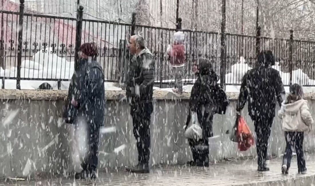 Hakkari’nin Yüksekova ilçesinde akşam saatlerinde etkisini gösteren lapa lapa kar