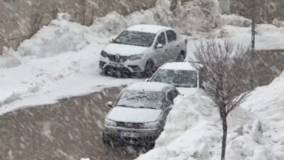 Hakkari’nin Yüksekova ilçesinde akşam saatlerinde lapa lapa yağaş kar kısa