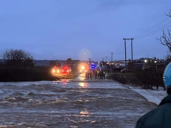 Yunanistan’ın Gümülcine kentinde şiddetli yağışların ardından ere geçişinde meydana gelen