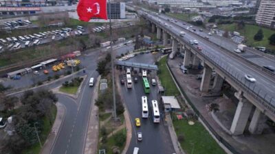 Bayrampaşa’da 15 Temmuz Demokrasi Otogarı’nda arefe gününde yaşanan hareketlilik havadan