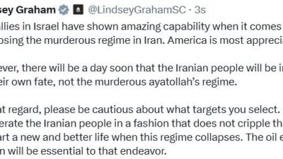 ABD’li Cumhuriyetçi Senatör Lindsey Graham, İsrail’in İran’ın petrol tesislerine yönelik