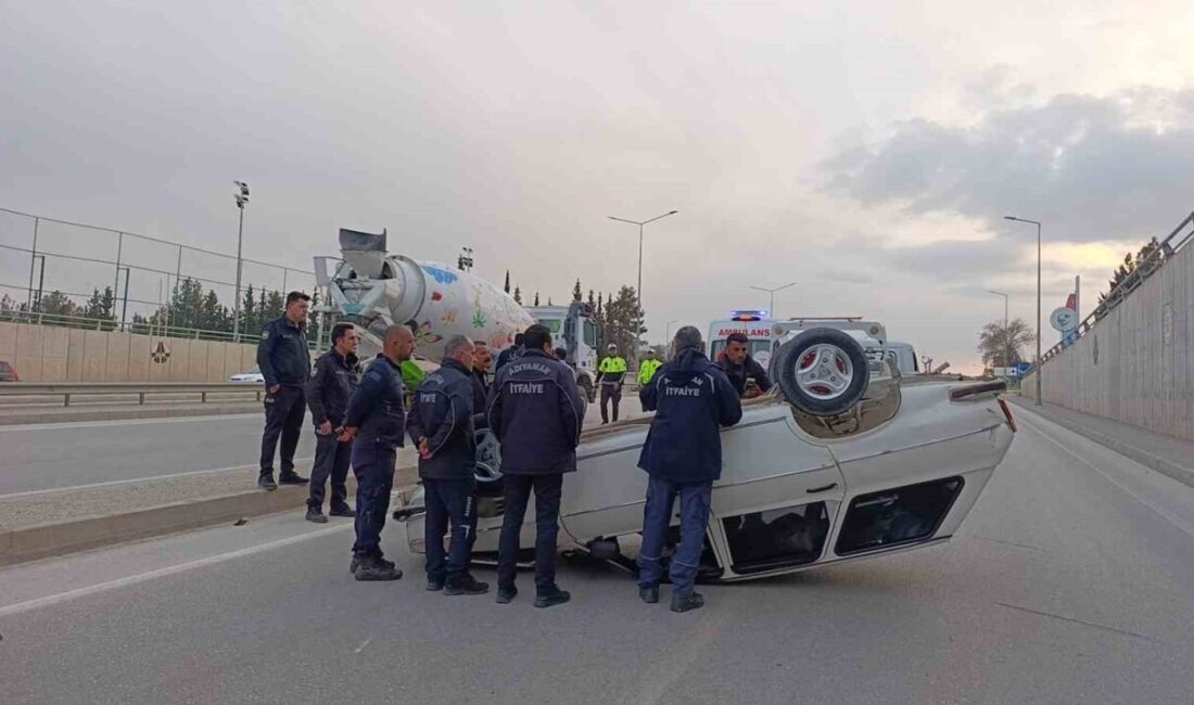 Adıyaman’da meydana gelen kazada kontolden çıkarak takla atan araçtaki 3
