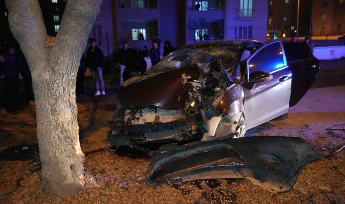 Kırıkkale’de kontrolden çıkan otomobilin ağaca çarpması sonucu meydana gelen kazada