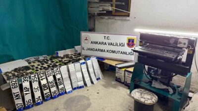 Ankara’nın Keçiören toplam 4 milyon lira değerinde sahte plaka basımı