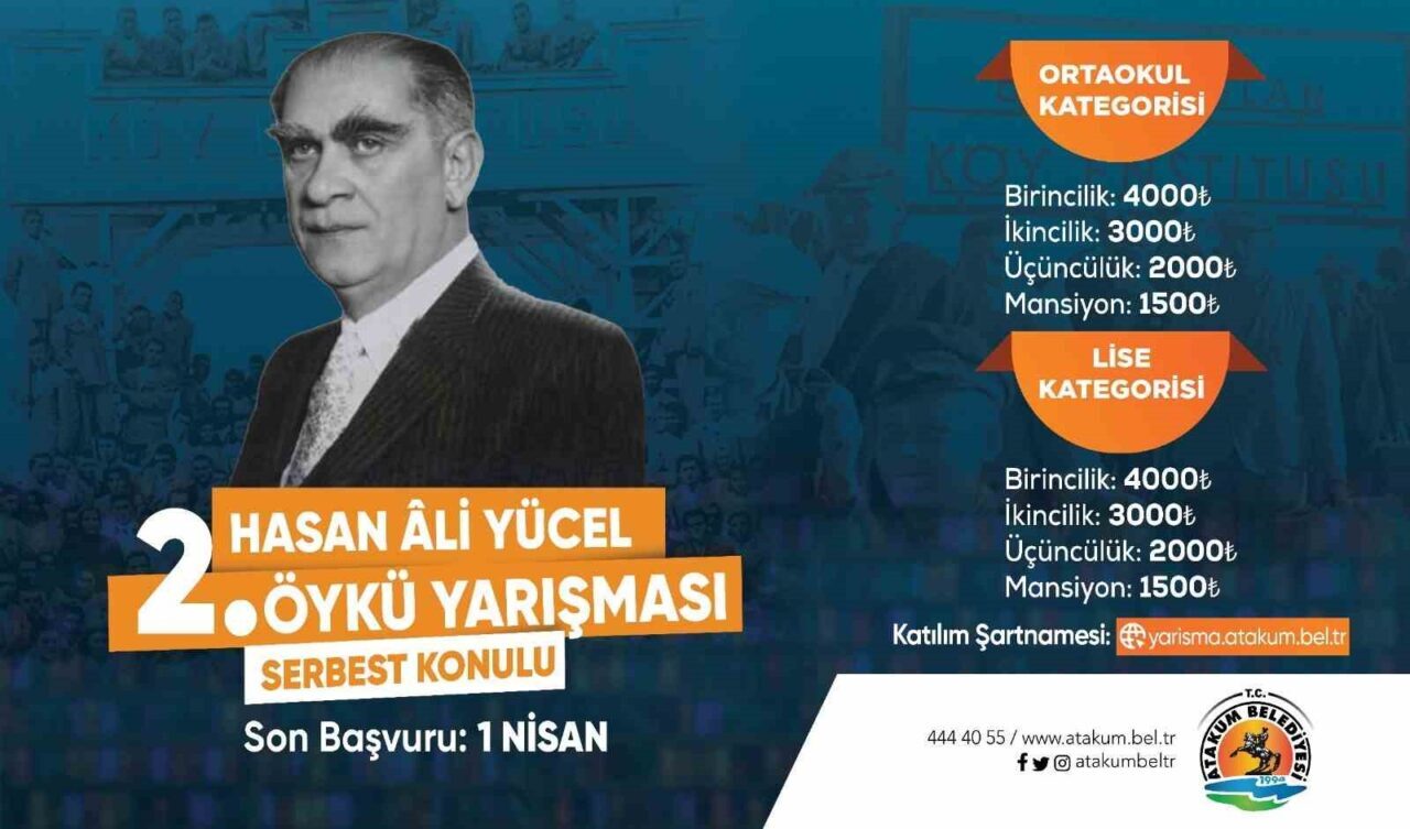 Samsun’un Atakum Belediyesi tarafından düzenlenen Hasan Ali Yücel Öykü Yarışması’nın