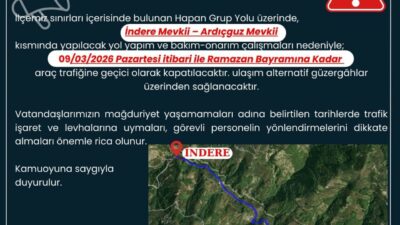 Samsun’un Ayvacık ilçesinde devam eden yol bakım ve onarım çalışmaları