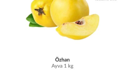 Üretimindeki düşüş nedeniyle fiyatları artan ayva, Bursa’da bir markette kilosu