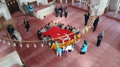 Kırklareli’nin Babaeski ilçesinde anaokulu öğrencileri cami ziyaret edip Ramazan’ın manevi