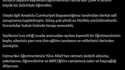 Adalet Bakanı Akın Gürlek, Öğretmen Fatma Nur Çelik’in öldürülmesine ilişkin,