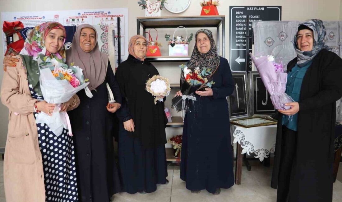 Battalgazi Belediyesi Gelinciktepe Kadın Yaşam Merkezi’nde kursiyerlerin giyim, seramik ve