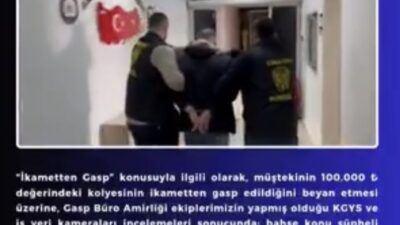 Bingöl’de bir evden kolye çalan şüpheli tutuklandı. Edinilen bilgiye göre,