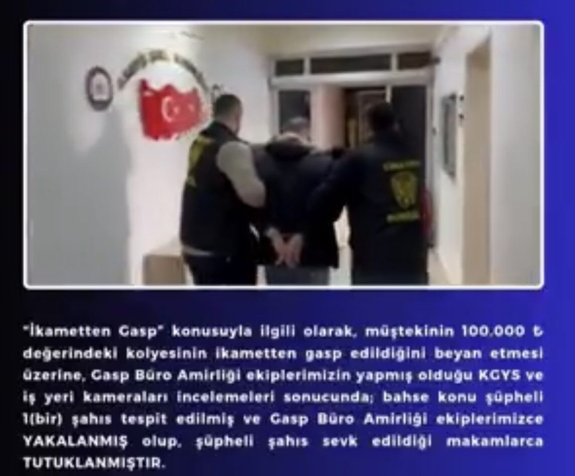 Bingöl’de bir evden kolye çalan şüpheli tutuklandı. Edinilen bilgiye göre,