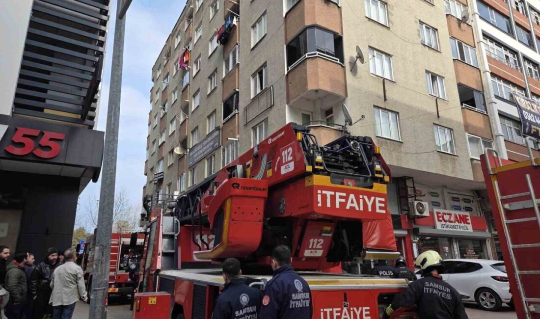 Samsun’da aparman dairesinde bulaşık makinesinin alev almasıyla çıkan yangın, itfaiyenin