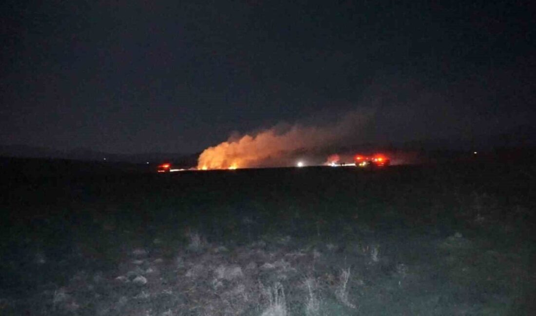Burdur’un Çavdır ilçesinde mera alanında çıkan yangın, itfaiye ekiplerinin uzun