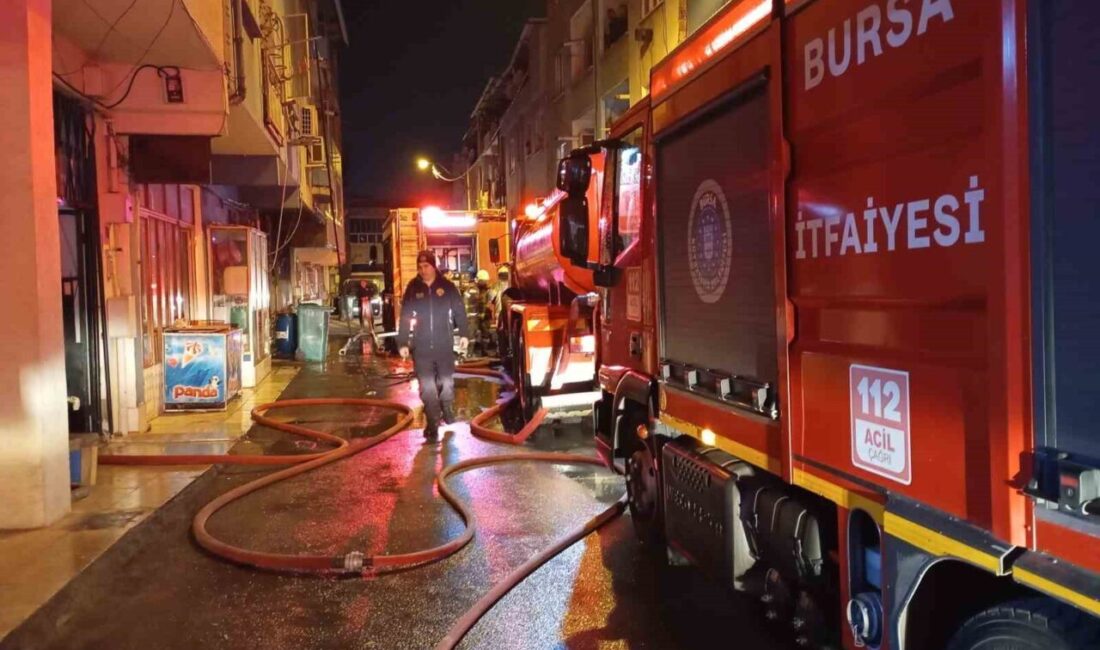 Bursa’nın Osmangazi ilçesinde 3 katlı bir apartmanın çatı katında çıkan