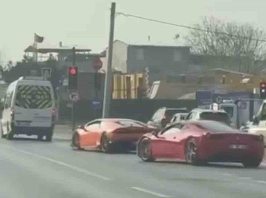 Bursa’da trafik kurallarını hiçe sayarak tehlikeli şekilde araç kullanan Lamborghini