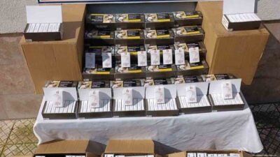 Aydın’ın Çine ilçesi girişinde durdurulan bir araçtan 55 bin adet