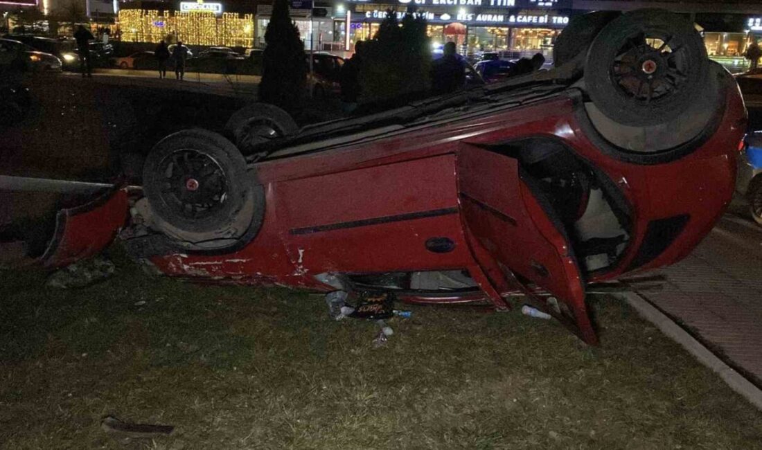 Çorum’da sürücüsünün direksiyon hakimiyetini kaybettiği otomobil takla attı. Kazada 1