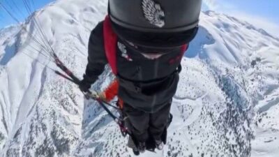 Ekstrem sporcusu Cengiz Koçak, Erzincan’daki Ergan Dağı Kış Sporları ve