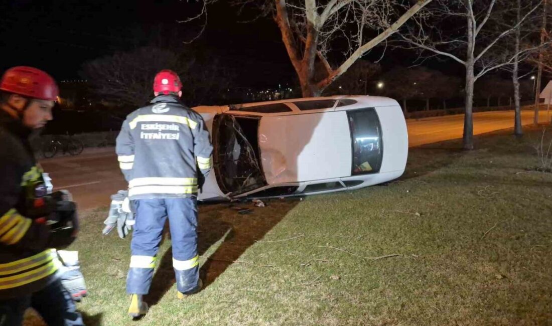 Eskişehir’de kontrolden çıkan otomobilin takla attığı kazada 1 kişi yaralandı.