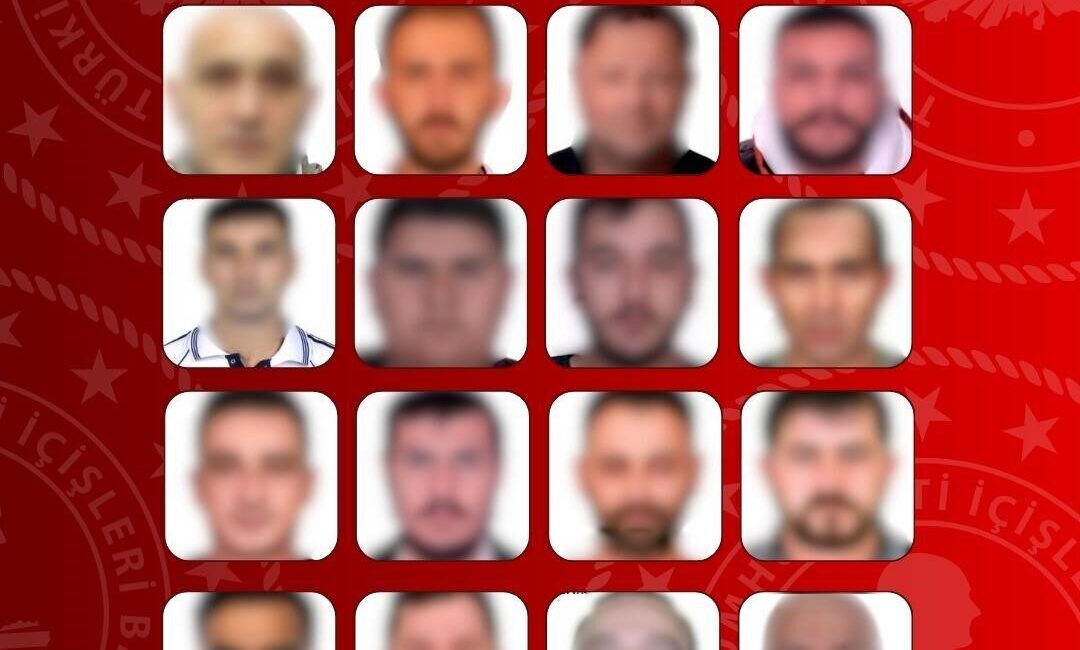 İçişleri Bakanlığı, kırmızı bülten ve ulusal seviyede aranan toplam 16