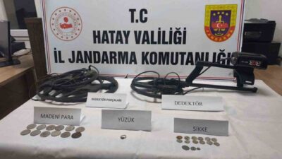 Hatay’da jandarma ekipleri tarafından yapılan ev aramasında tarihi eser niteliği