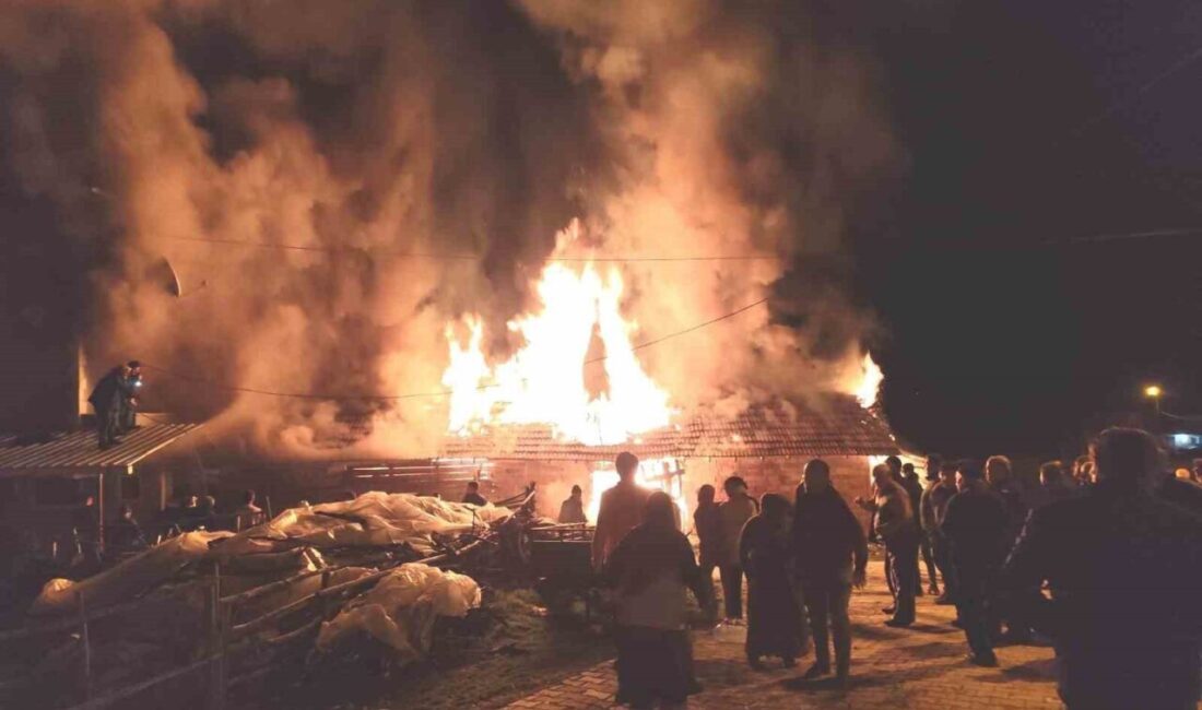 Kütahya’nın Hisarcık ilçesinde gece saatlerinde çıkan samanlık yangını kısa süreli