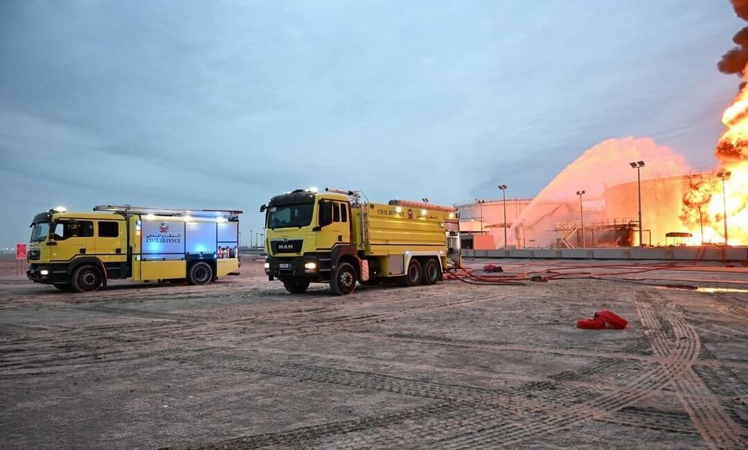 İran ordusunun Bahreyn’deki bir tesiste bulunan yakıt tanklarını hedef alması