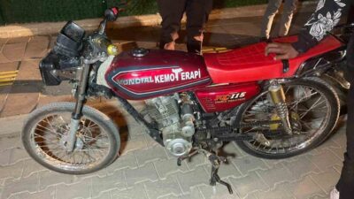 Karaman’da durdurulan plakasız motosikletin sürücüsüne, çeşitli maddelerden kendi modelinden yaklaşık