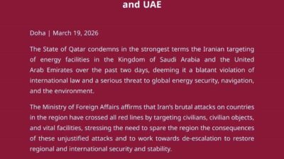 Katar Dışişleri Bakanlığı, İran’ın Suudi Arabistan ve Birleşik Arap Emirlikleri’ndeki