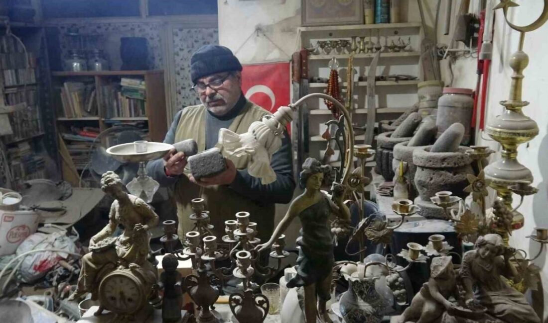 Kilis’te taş oymacılığı yapan tek usta olan Ökkeş Diyarbakırlı, 25