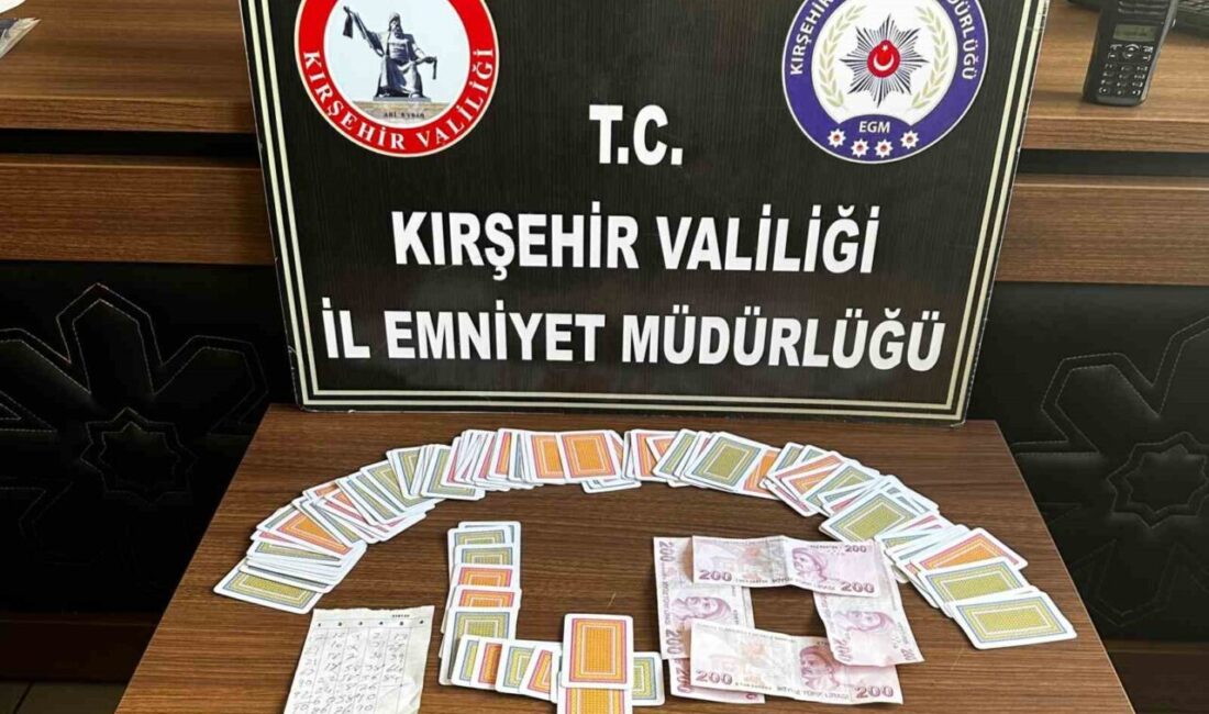 Kırşehir’de polis ekipleri tarafından kumar oynadığı tespit edilen 4 kişiye