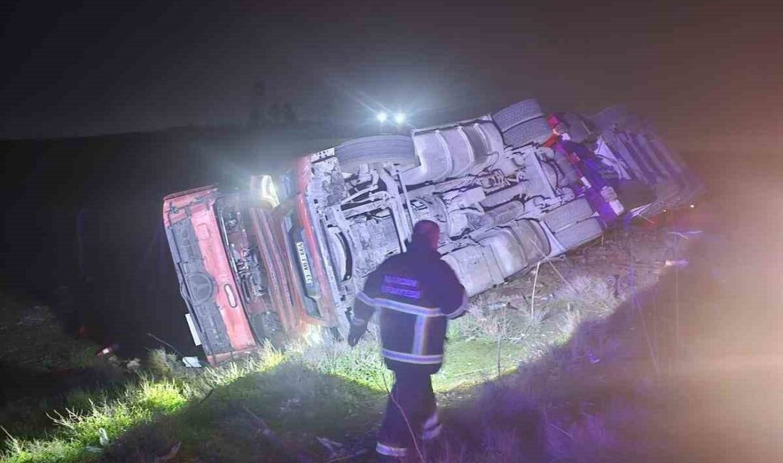 Mardin’in Nusaybin ilçesinde tırın devrilmesi sonucu meydana gelen kazada sürücü