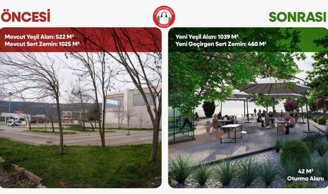 Menteşe Belediyesi, kent merkezinde yeşil alan miktarını artırma hedefi doğrultusunda
